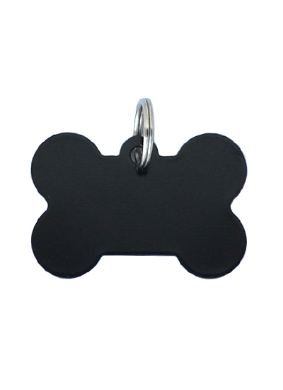Hundemarke - Metall Hundeknochen schwarz