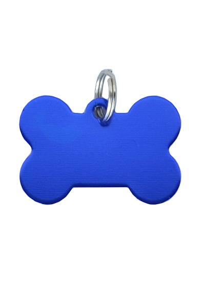 Hundemarke - Metall Hundeknochen blau
