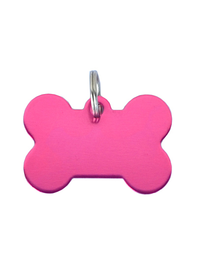 Hundemarke - Metall Hundeknochen rosa