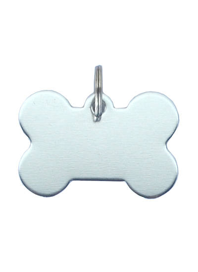 Hundemarke - Metall Hundeknochen silbern XL