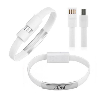 Armband Unisex micro USB Kabel weiß