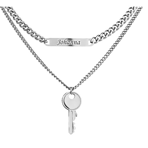 Halskette Aus Chirurgenstahl Schlüssel mit Bar