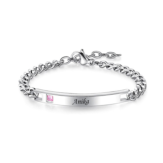 Armband Für Frauen Chirurgenstahl Crystal Pink