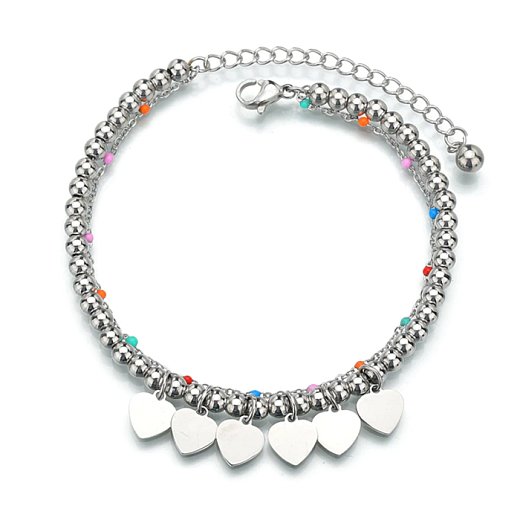 Armband Für Frauen Chirurgenstahl mit Perlen Rainbow