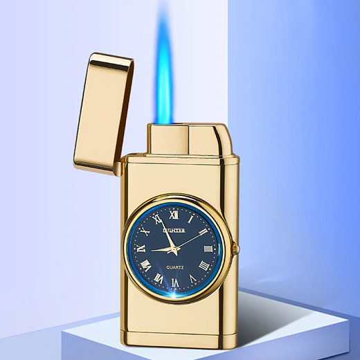 Luxus Metallfeuerzeug mit Uhr Tower Light