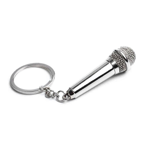 Mikrofon - Schlüsselanhänger aus Metall