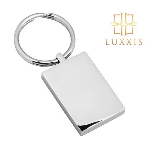 Rectangle Super Glanz Luxxis - Schlüsselanhänger aus Stahl 