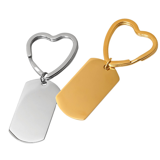 Tag mit Herzkarabiner - Schlüsselanhänger aus Stahl
