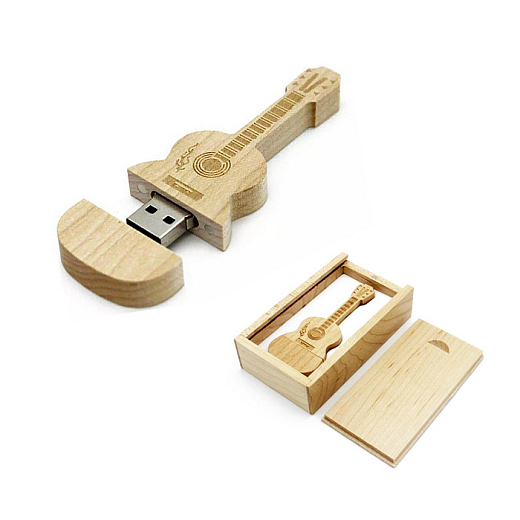 USB-Flash 32 GB Gitarre aus Holz in Geschenkbox